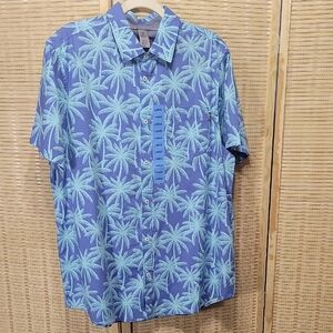 NWT Men's Hurley Hawaiian Short Sleeved Button Down Shirt - Size L